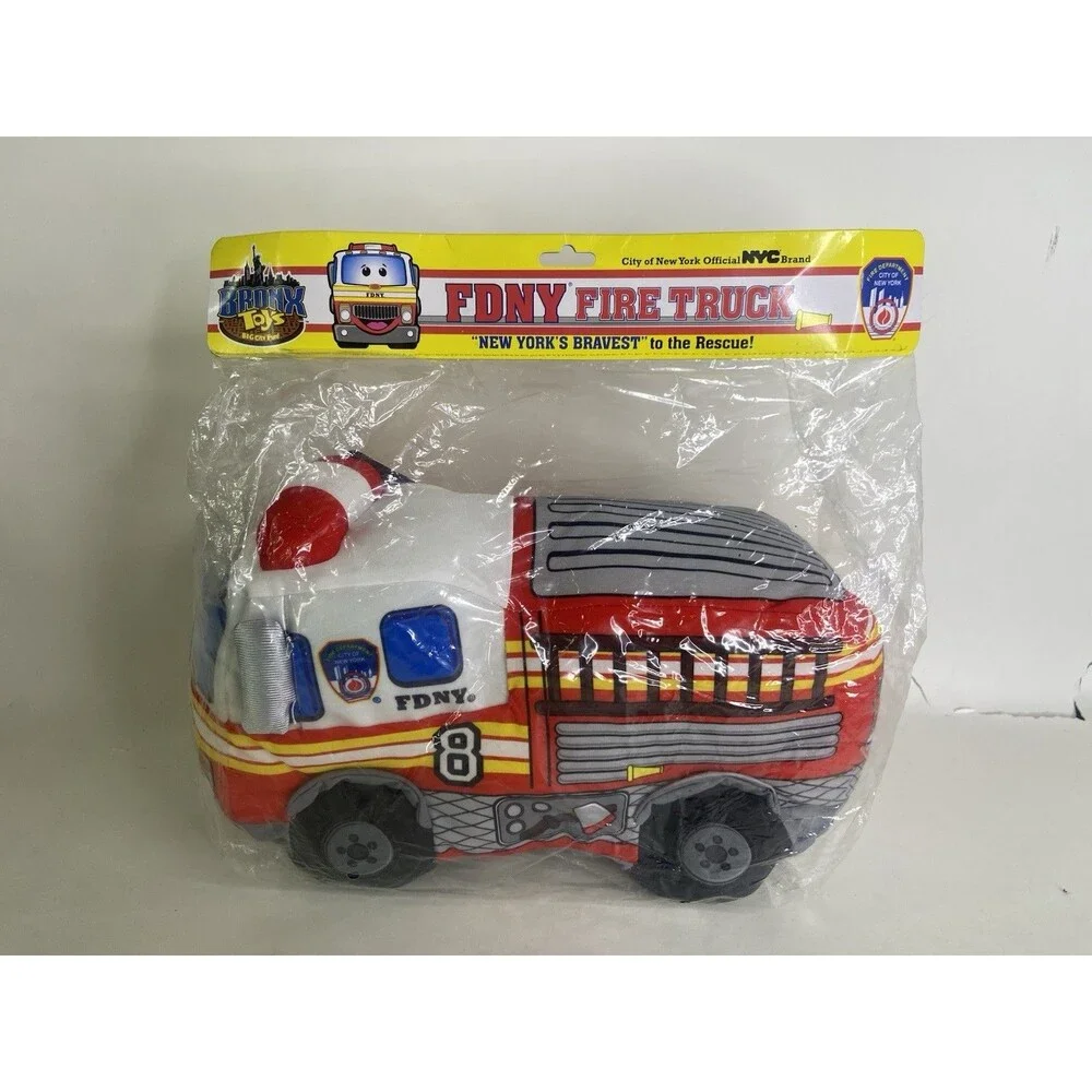 FDNY Fire Truck New York Plush Stuffed Toy Authentic by Bronx Toys NEW
